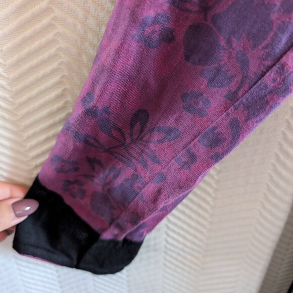 Tricotto Patchwork Paisley Dress Black Purple Mesh Detail Small Art to wear Y2K - Picture 5 of 13